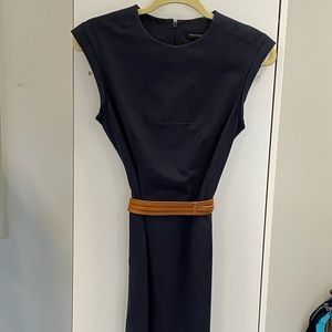 Navy fitted dress!  Very flattering!